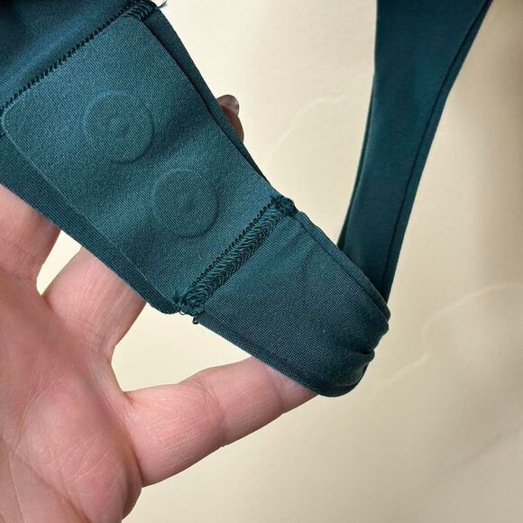 Lululemon NWT Large Storm Teal Wundermost Nulu Turtleneck L/S Thong Cut Bodysuit - Picture 8 of 9